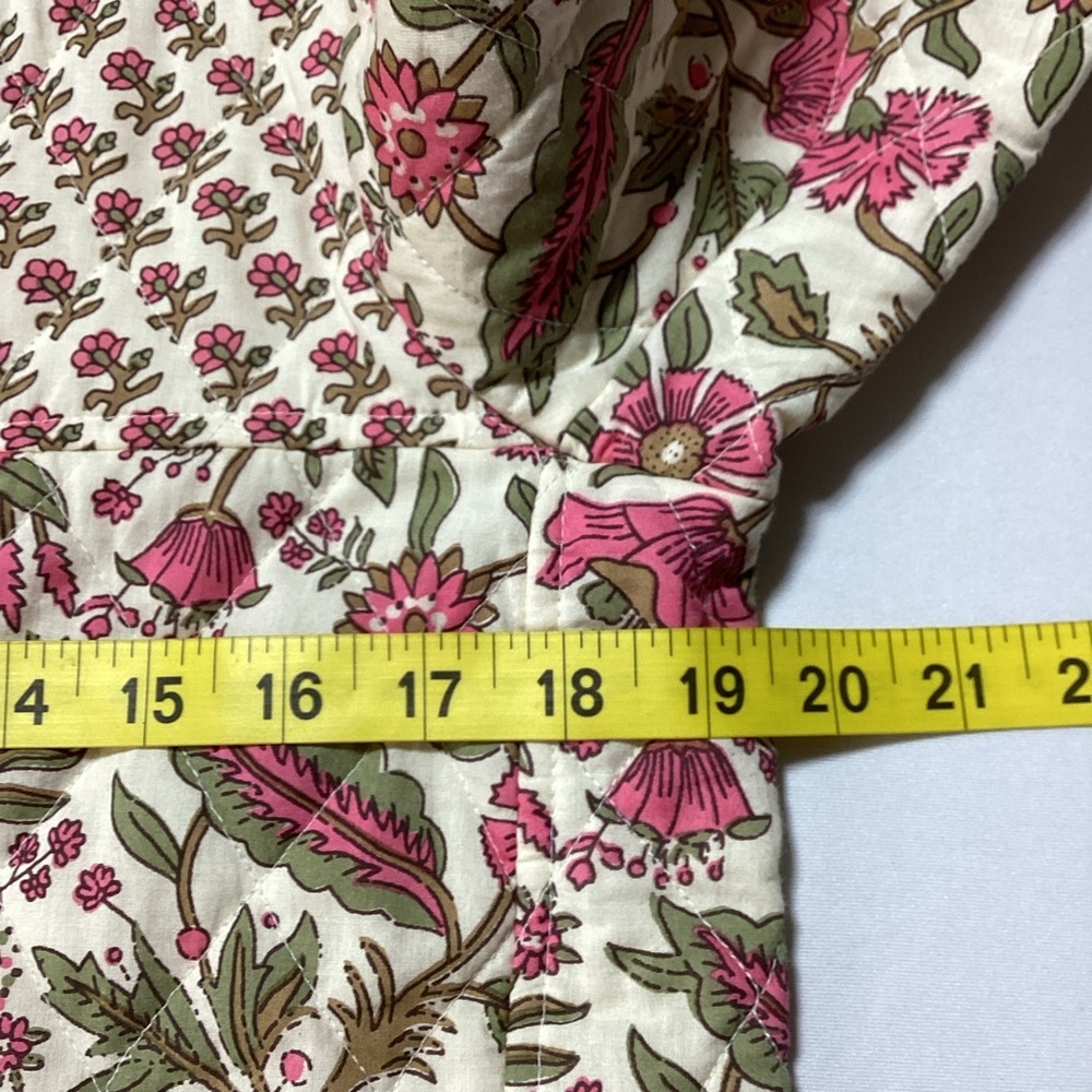 Anthropologie dRA Floral quilted Pink and Cream Women's Jacket - Picture 15 of 15